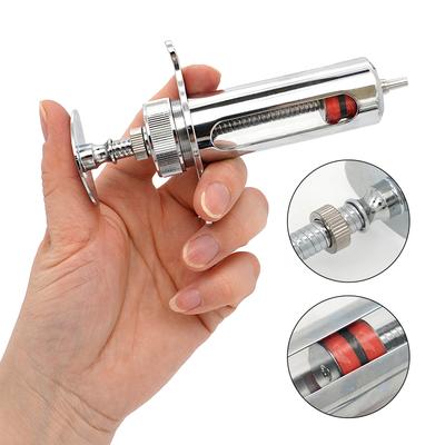 20ml 50ml Veterinární stříkačky Kovový injektor pro prasata, skot, ovce s jehlami Zvířecí veterinární nástroje Krmítko pro léky pro hospodářská zvířata