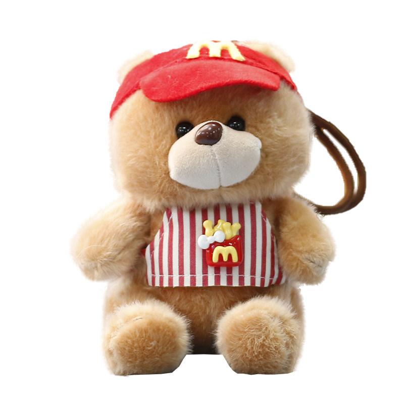 Plush Bear Backpack Charm With Cute Embroidered Details For Girls