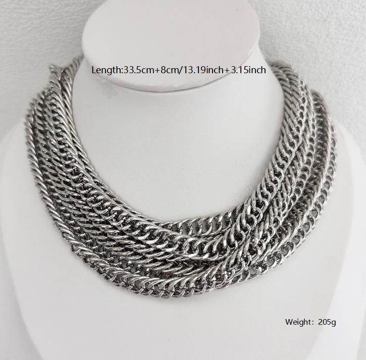 

Accessories Zircon Wolf Fang Punk Style Multi-layer Niche Personality Metal Necklace