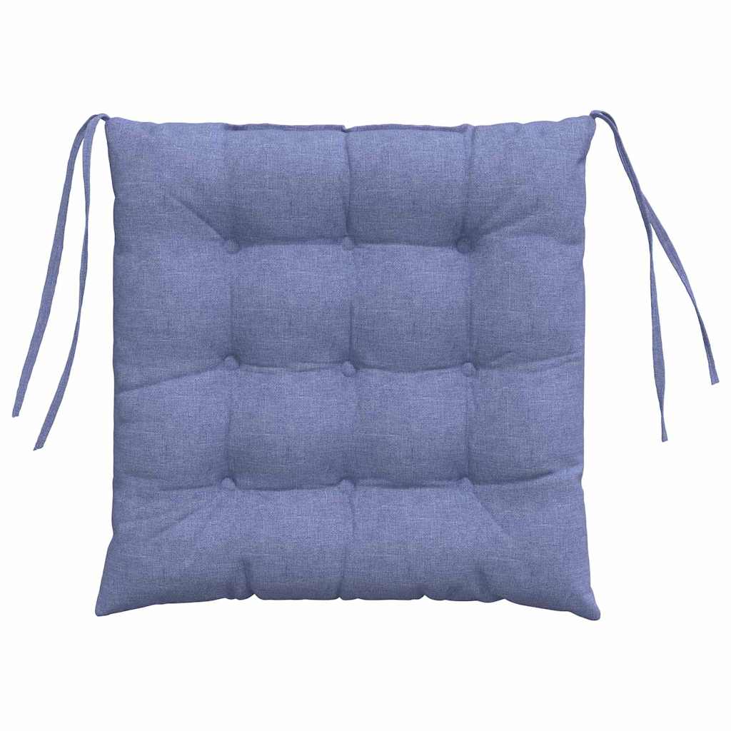 Seat Cushions 4 Pcs Denim Blue 40 X 40 X 6 Cm Fabric