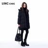 Jinyujie Women's Thickened Hooded Mid-Length Down Jacket