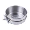 Clamp-on Hanging Stainless Steel Food Dish Water Drinker Cage Cup Parrot Feeding Bowl Bird Feeder