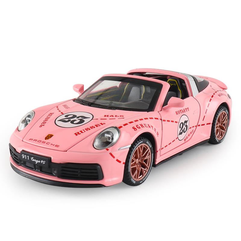 

Масштаб 1/32 Porsche 911 Targa 4S Кабріолет Імітація Литий Модель автомобіля Звук Світло Декорація Колекція Подарунок Іграшка Лита Модель Іграшка для хлопчика рожевий