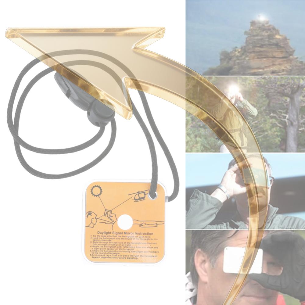 Acrylic Emergency Survive Mirrors Multifunctional Adventure Mirror with Whistle Practical Outdoor Tools Camping Equipment China Mainland