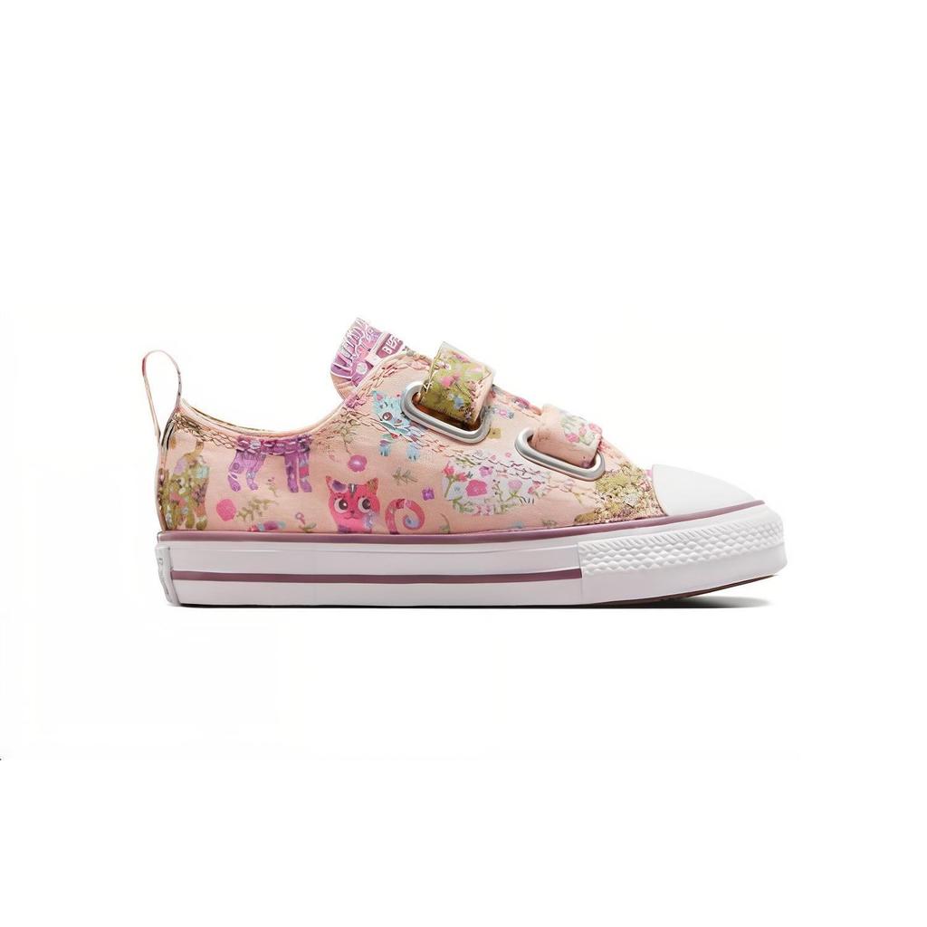 Converse All Star 2V Soft Sole Comfortable Quality Shock Absorption Wear Resistant Low Top Walking Shoes Baby Sneaker Pink White A04762C