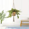 1pc Boho Macrame Plant Hanger for Indoor Outdoor Hanging Succulents Cotton Rope Woven Hanging Basket with Net Pouch