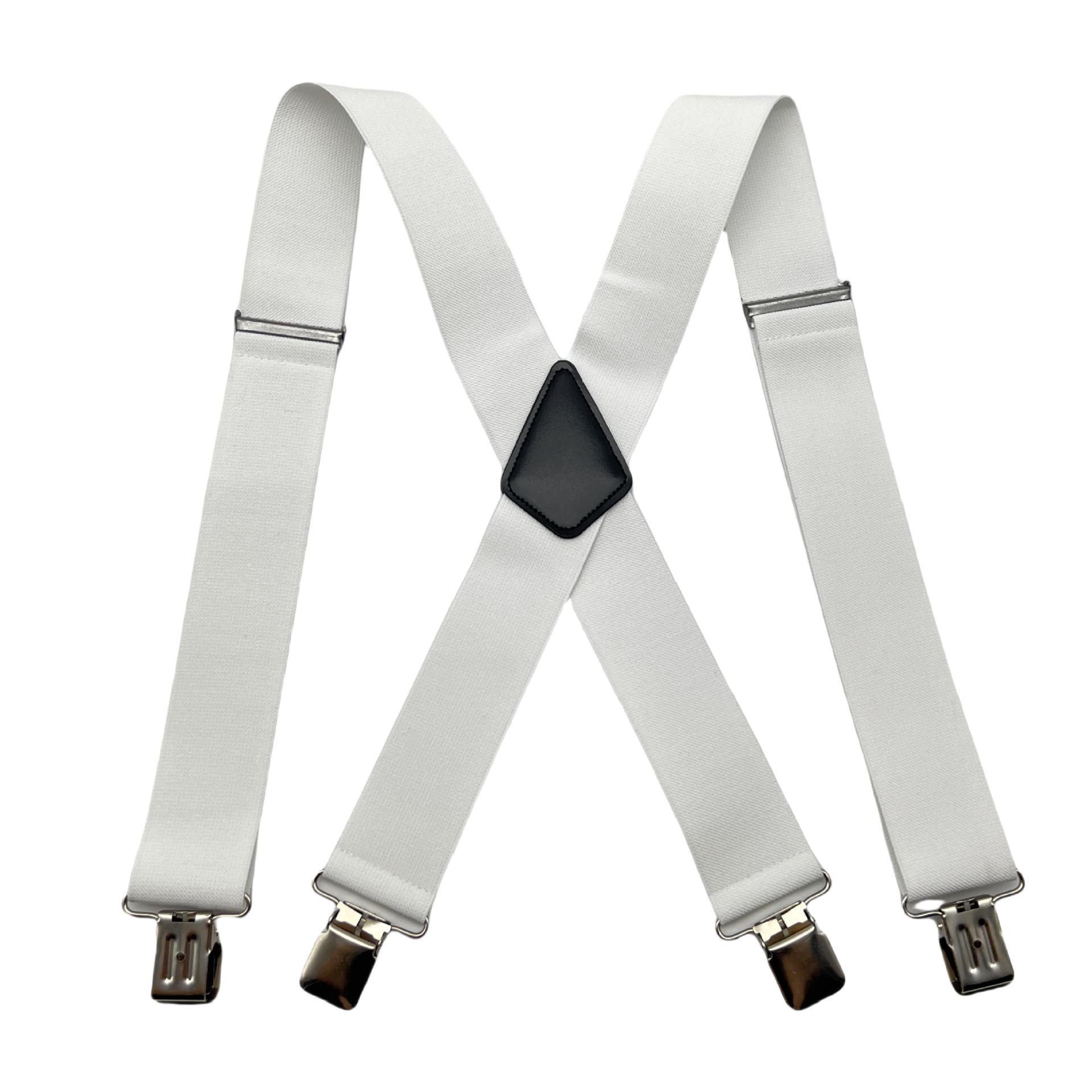 

Чоловічі X-подібні кліпси для підтяжок 5 см - Еластичні підтяжки для штанів білий