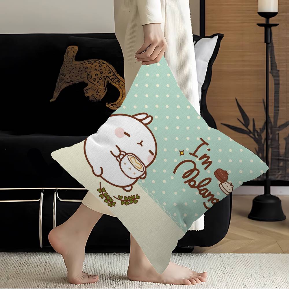 Korean Cute M-Molanges Rabbit Pillow Cover for Bedroom Room and Living Room Sofa Decorative Cushion Cover