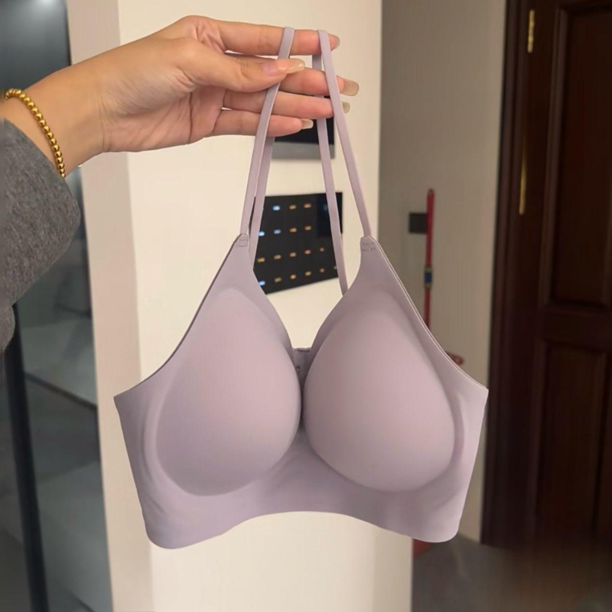 

Однотонный бесшовный бюстгальтер пуш-ап для женщин с мультяшным бюстом, тонкими бретелями и функцией регулировки 32/70