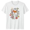 Floral Reading Ghost Unisexs TShirt Reading Halloween Halloween Gift For Her