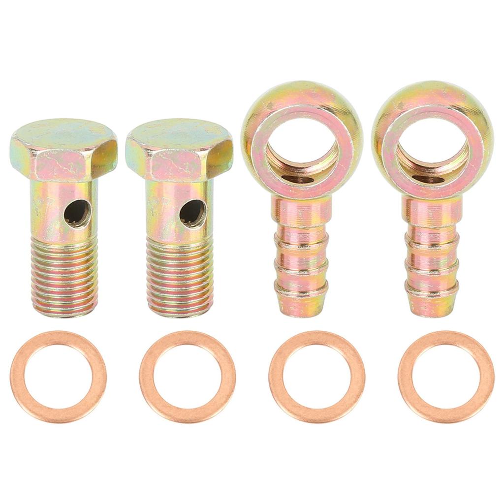 uxcell Banjo Slange 12mm Barb Bolt Fittings Banjo Bolt Skivesett Bronsetone for Motorsykler Sett med 2