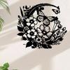 1pc Butterfly Flower Metal Wall Art, Weather-Resistant Garden Fence Decor & Nature Lover Gift