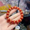 Cinnabar Gold-Inlaid Crystal Bracelet - Versatile, Fashionable, Unisex Accessory