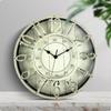 Unique Quartz Wall Clock Vintage Style Hollow Dial for Luxury Home