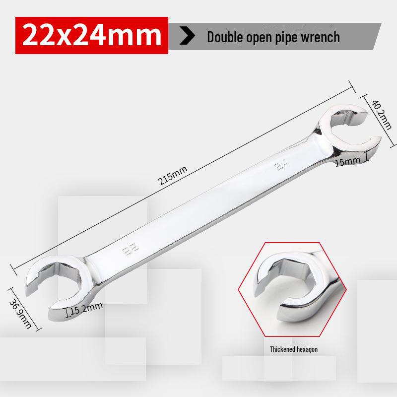 Dual Head Hex Open-End Wrench for High-Pressure Oil Pipe and Brake Pipe Disassembly