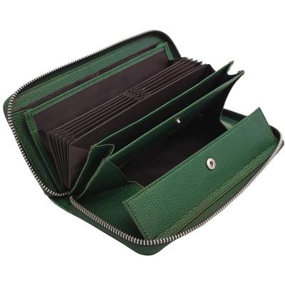 HIGH FIVE Women's Large Capacity Bellows Long Wallet, Genuine Leather, Garcon Design, Automatic Receipt and Coin Separation, Multi-Function Wallet,