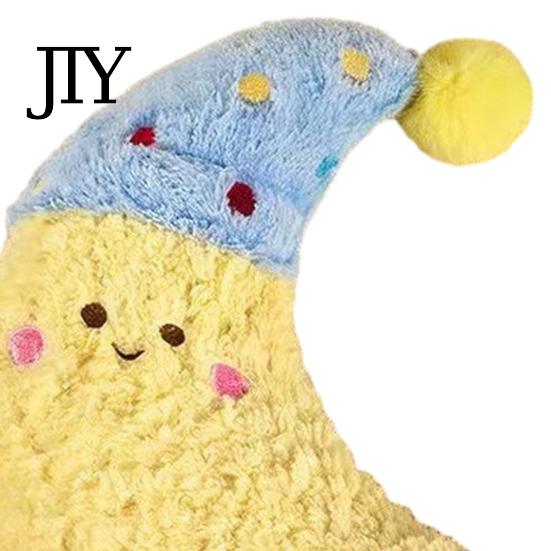 Neck Support Pillow for Pets Plush Moon Pet Pillow, U-Shaped Soft Crescent Cushion with Nightcap, Small Dog Anxiety Relief Calming Cats Dogs Cute Toy