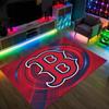 Boston Red Sox Design Crystal Velvet Carpet Cozy Non?Slip Printed Rug For Bedroom Living Room Entrance