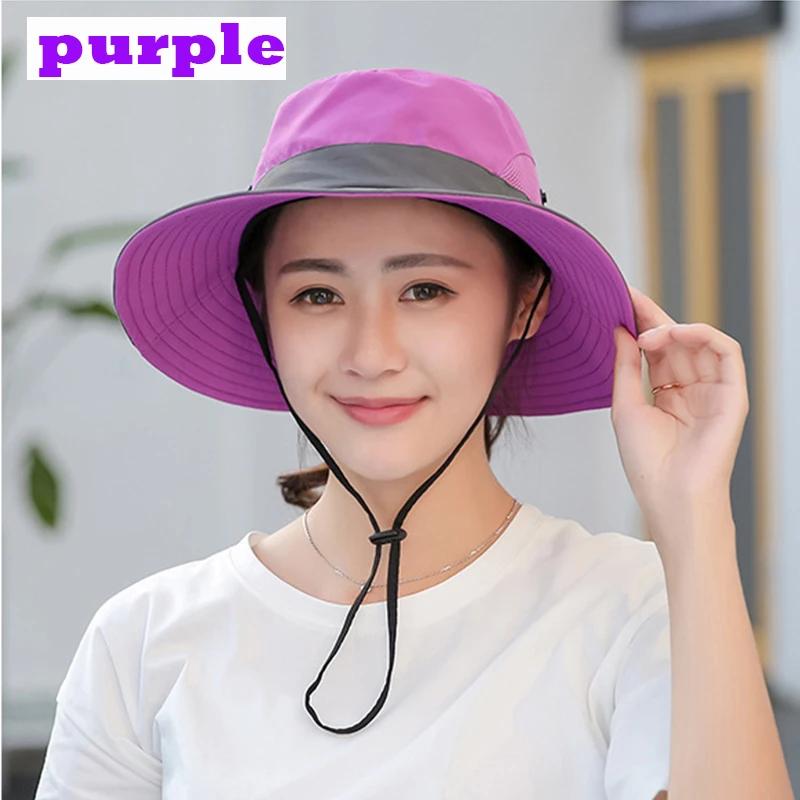 Women's Bucket Hat Panama Fashion Sun Visor Breathable Fisherman Protection Hat Ponytail Cap Summer Hats Beach Sun Hats