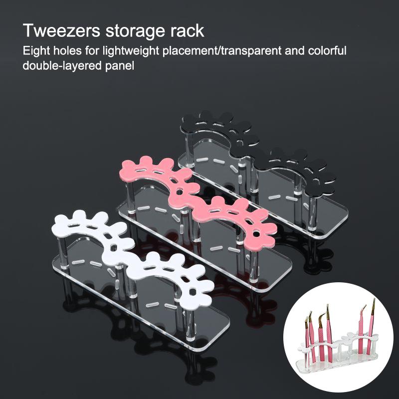 Acrylic Eyelash Tweezers Storage Rack Tweezer Organizer Holder Stand Eyelash Extension Tools Makeup Beauty Shelf 8 Holes
