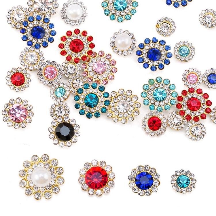 100Pcs Decorative Sew on Rhinestones Flower Shape Sew on Rhinestones for Clothing Dress Shoes Bag Hat and Sewing Project