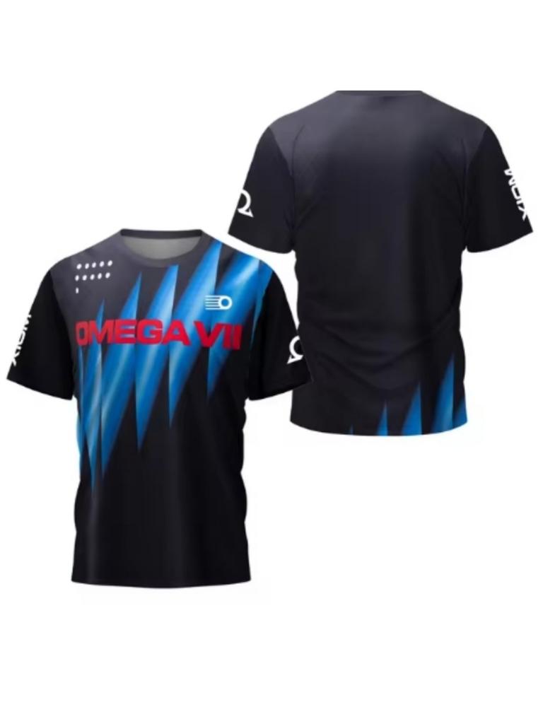 Summer 3D Printing Neon City High Performance Men's Table Tennis T-shirt Summer Badminton T-shirt Men Top Table Tennis Club Quick Dry Short Sleeve