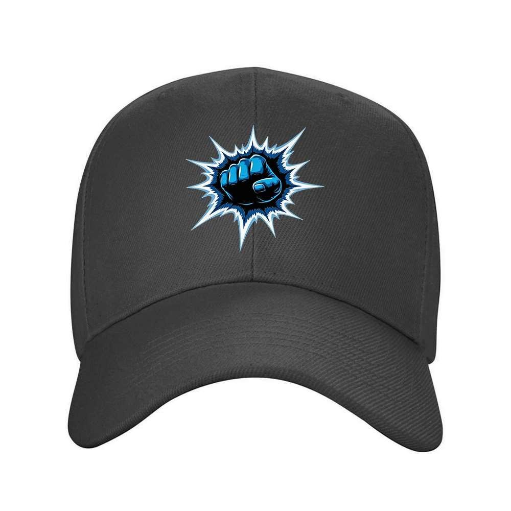Exploding Blue Fist Graphic Baseball Cap Unisex Adjustable Polyester Outdoor Sports Hat