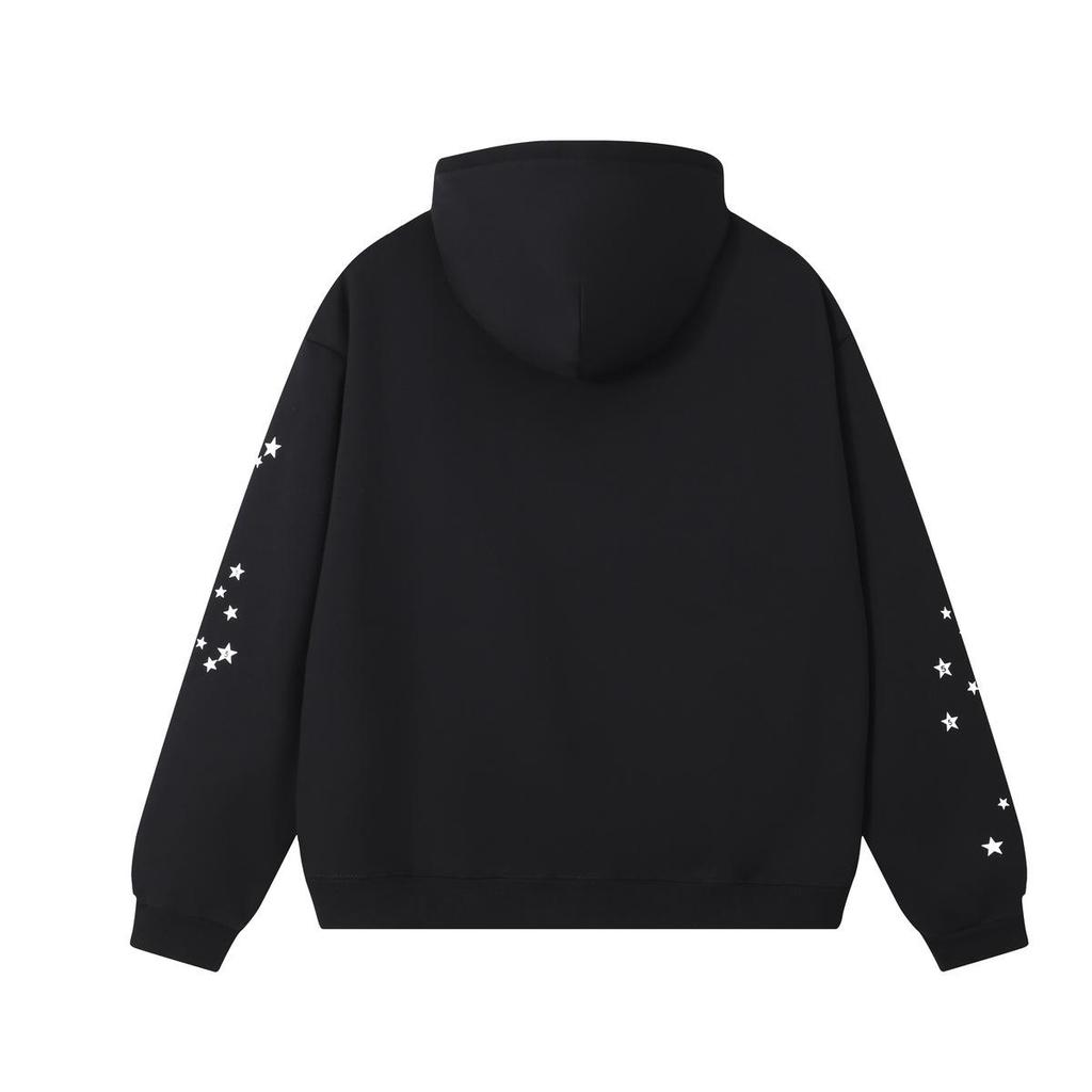 Young Thug Style Foam Letter Hoodie - Pink Hip-Hop Sweatshirt for Couples