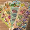 1/4pcS Dinosaur Shaker Stickers Interactive Sparkly Dino Decor Decals For Kids' Notebooks Stationery Room Home Decor