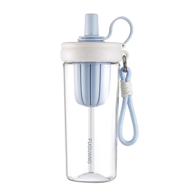 Fuguang Large Capacity Straw Water Bottle with Tea Infuser