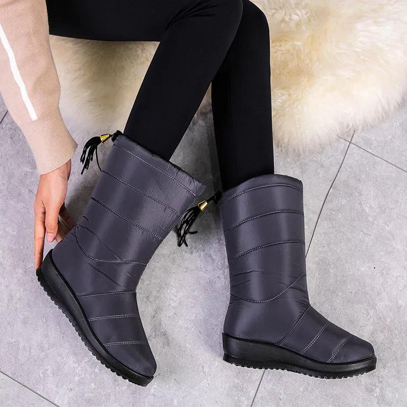 Stivali invernali da donna Stivali da neve impermeabili nuovi casual in pelle calda alla caviglia Scarpe da donna
