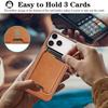 Ultra-thin Magnetic Card Holder Combo Leather Case for iPhone 16 Pro Max 17 Air 16e 15 14 Plus 13 12 Wireless Charging Cover