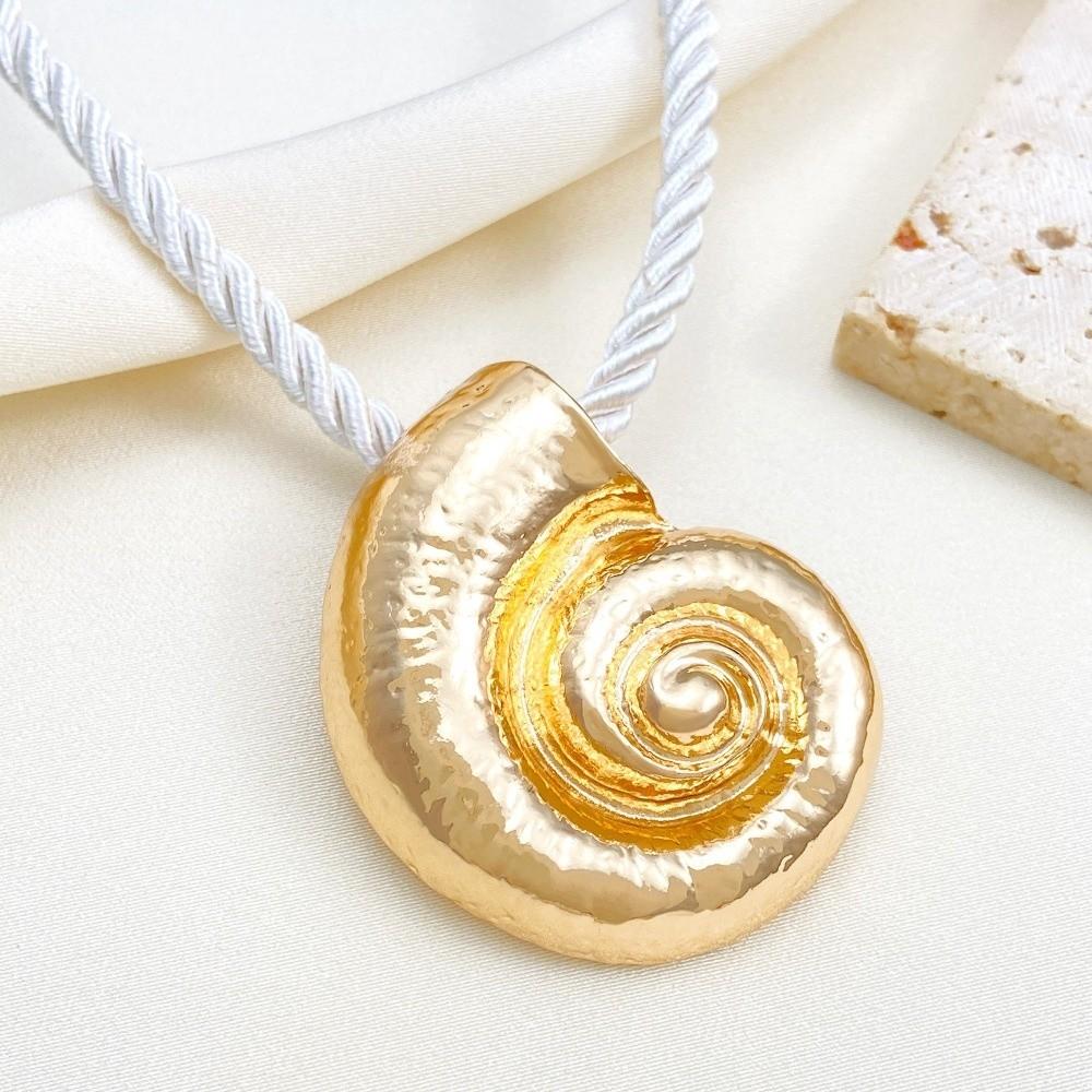 Beach Party Metal Pendant Summer Vacation Jewelry Accessory Ocean Conch Necklace  For Women Gift