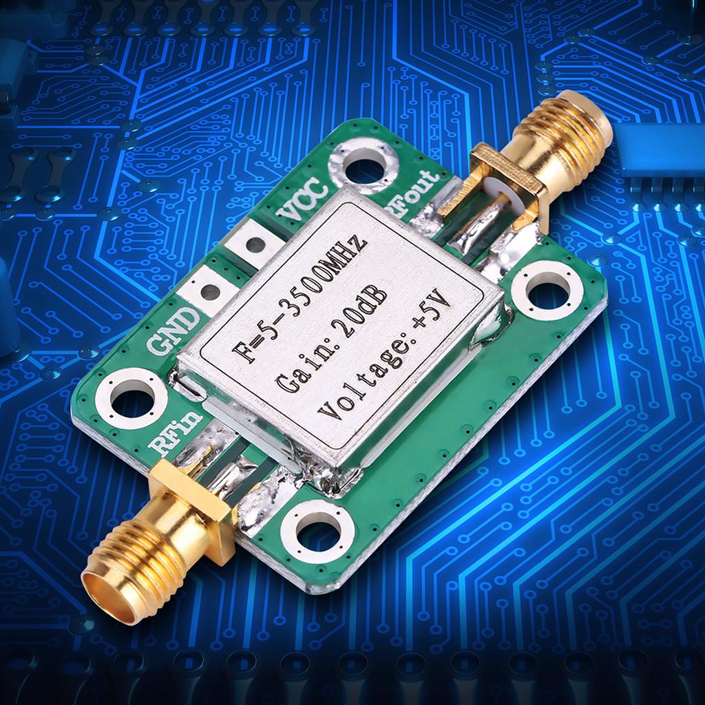 Ham Radio Module LNA 5-3500MHz 20dB Gain Broadband Low Noise RF Amplifier With Shielding Shell Low Noise Amplifier RF Amplifier