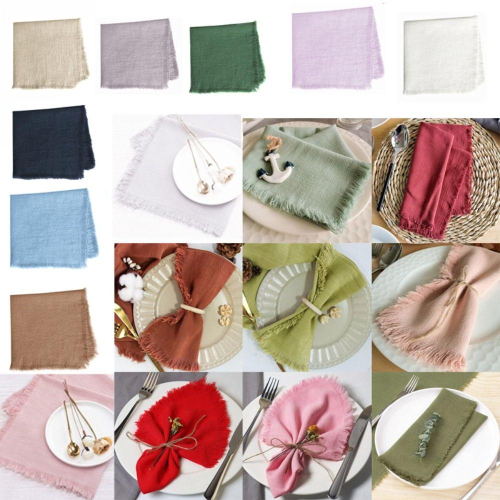 Reusable Cotton Napkin Table Decoration Placemats Party Supply Linen Napkin Hotel