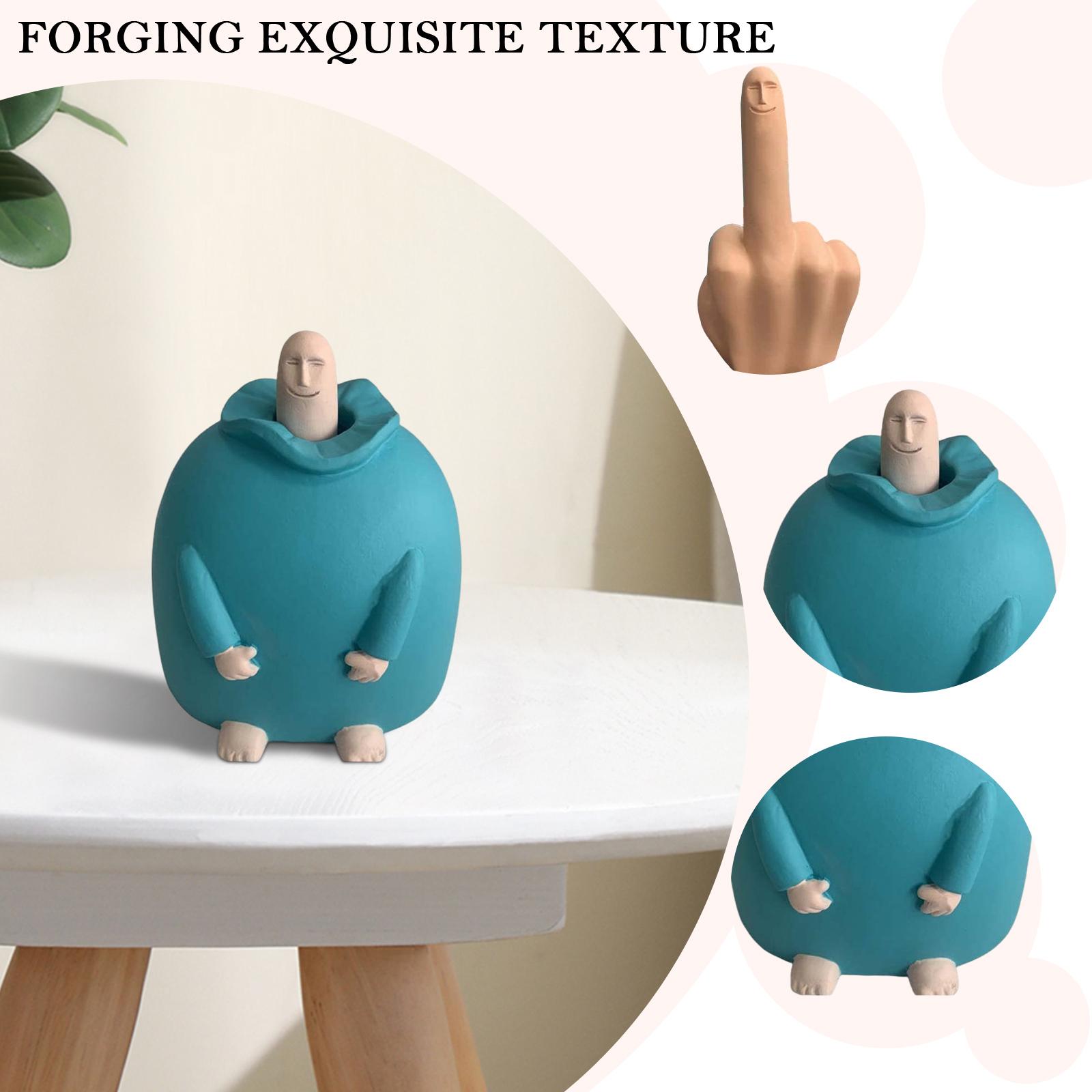 Resin Finger Gesture Statues Ornaments Funny Hand Gesture Statue Artwork Handicraft Christmas Gift for Home Office Desk China Mainland