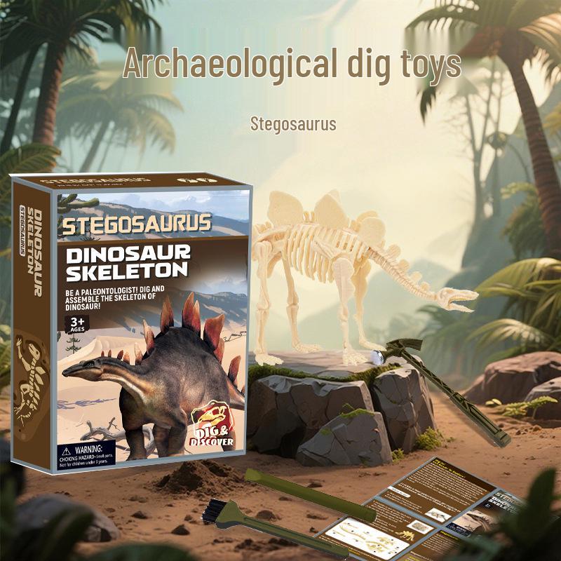 Dinosaur Fossil Dig Kit: Children s Excavation & Dinosaur Skeleton Model Toy