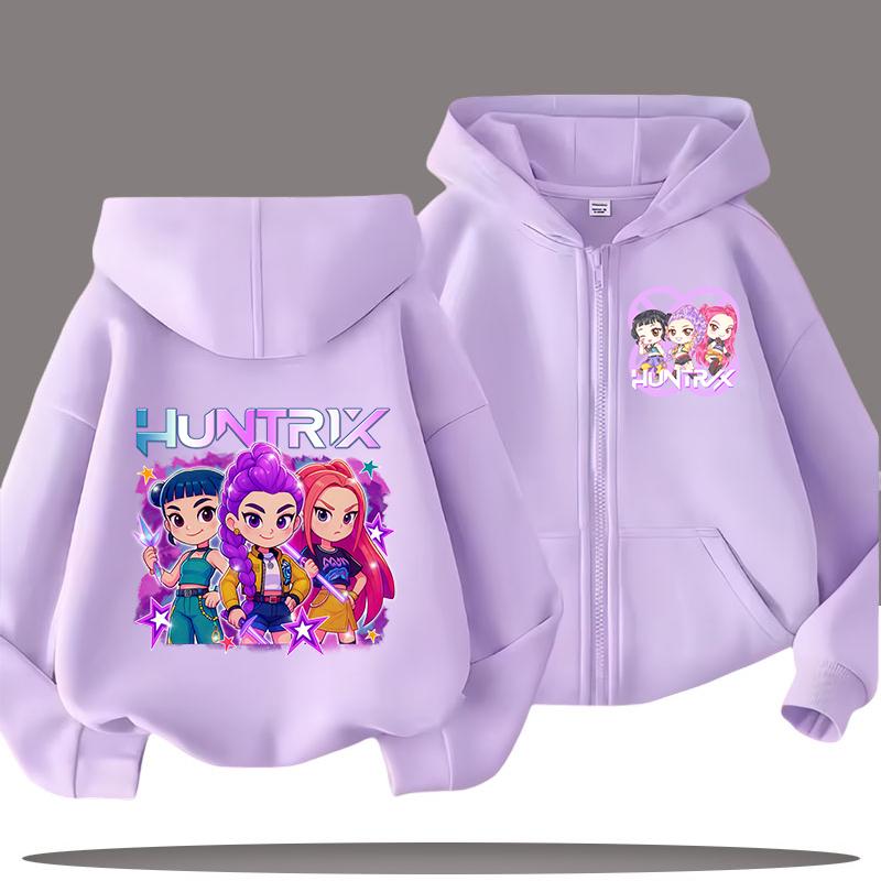 Hoodies Sweatshirts Mädchen Kinder Reißverschluss-Sweatshirt Cartoon-Druck Mode-Hoodie Kinderbekleidung Kleines Mädchen Sweatshirt Top