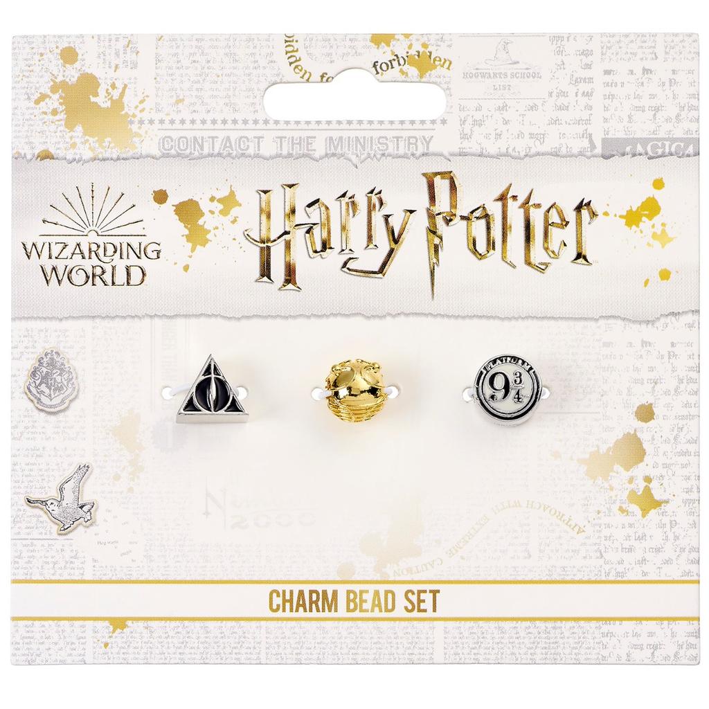 Harry Potter Set of 3 Spacer Beads Deathly Hallows, Golden Snitch, Platform 9 3/4