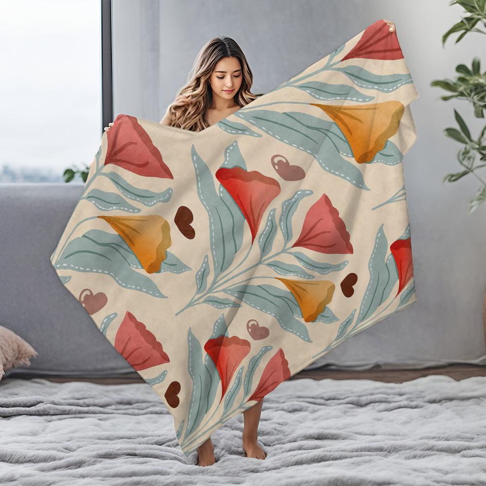 Cute Floral Baby Blanket Soft Fleece Quilted Toddler Bedding for Girls Boys Newborn Gift