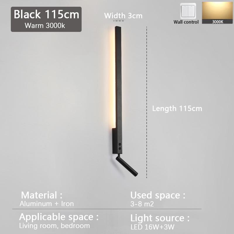 Italian Minimalist LED Wall Lamp Modern Bedroom Bedside Spotlight Creative Living Room Background Wall Ambient Light