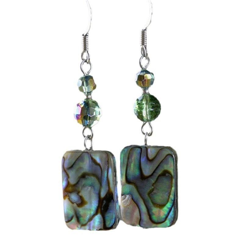 Retro Beaded Shell Pendant Earrings