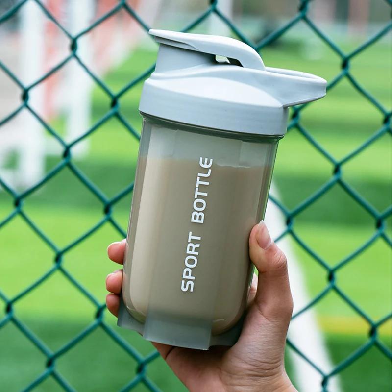 Simple Protein Shaker Bottle LeakProof 500ml Gym Mixer Cup with Blender Ball BPA Free Sports Shaker for Protein Powder & Fitness 500ml белый