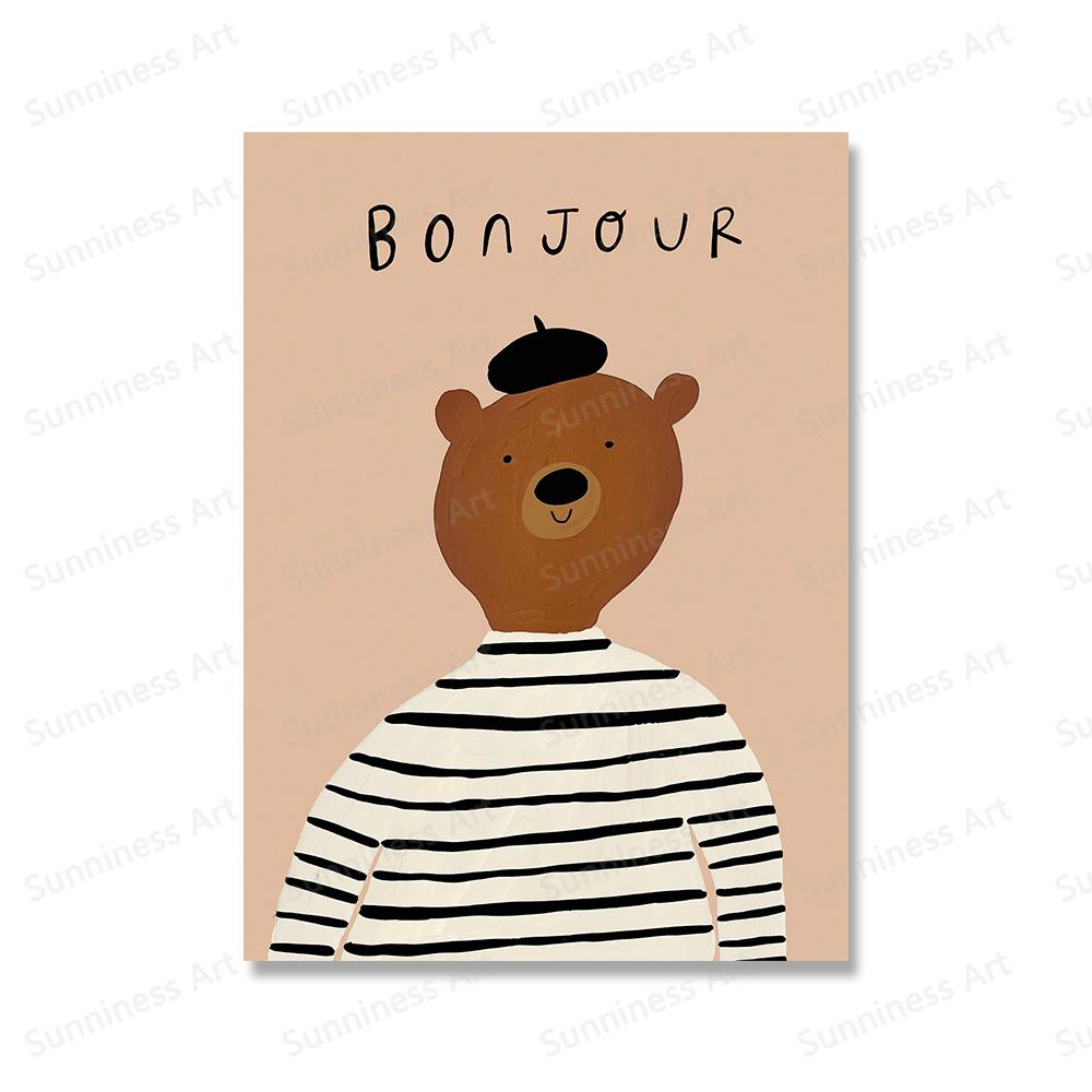 

Собака, гусь, кролик, медведь, полевые цветы, мультяшные постеры, фрукты, яблоко, груша, настенная живопись на холсте, печать, фотографии, декор для детской комнаты 21x30cm No Framed фиолетовый