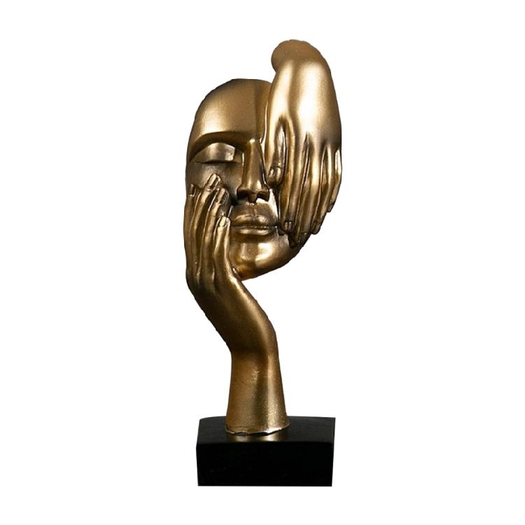 Abstract Art Woman Face Statue with Strong Texture for Office Home Decoration