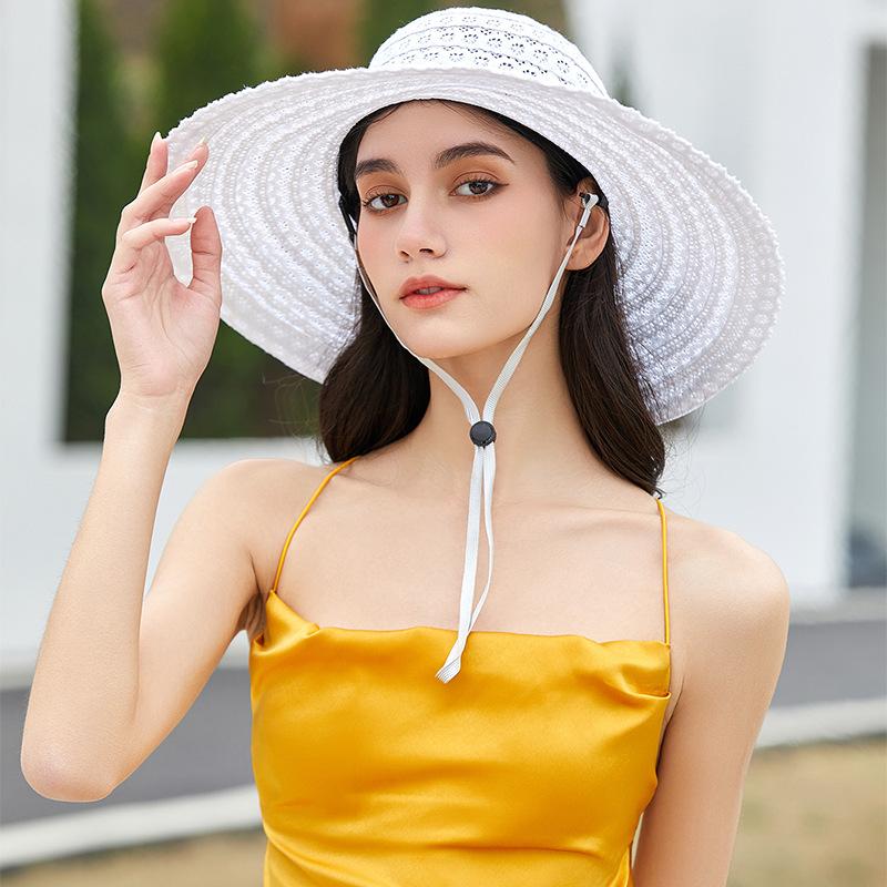 Simple and fashionable top hat, versatile beach beach daily sun hat, straw face hat
