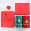 2Pcs Christmas Face Towel Xmas Red Santa Claus New Year Gift Washing Towel Hand Face Cloth Towel