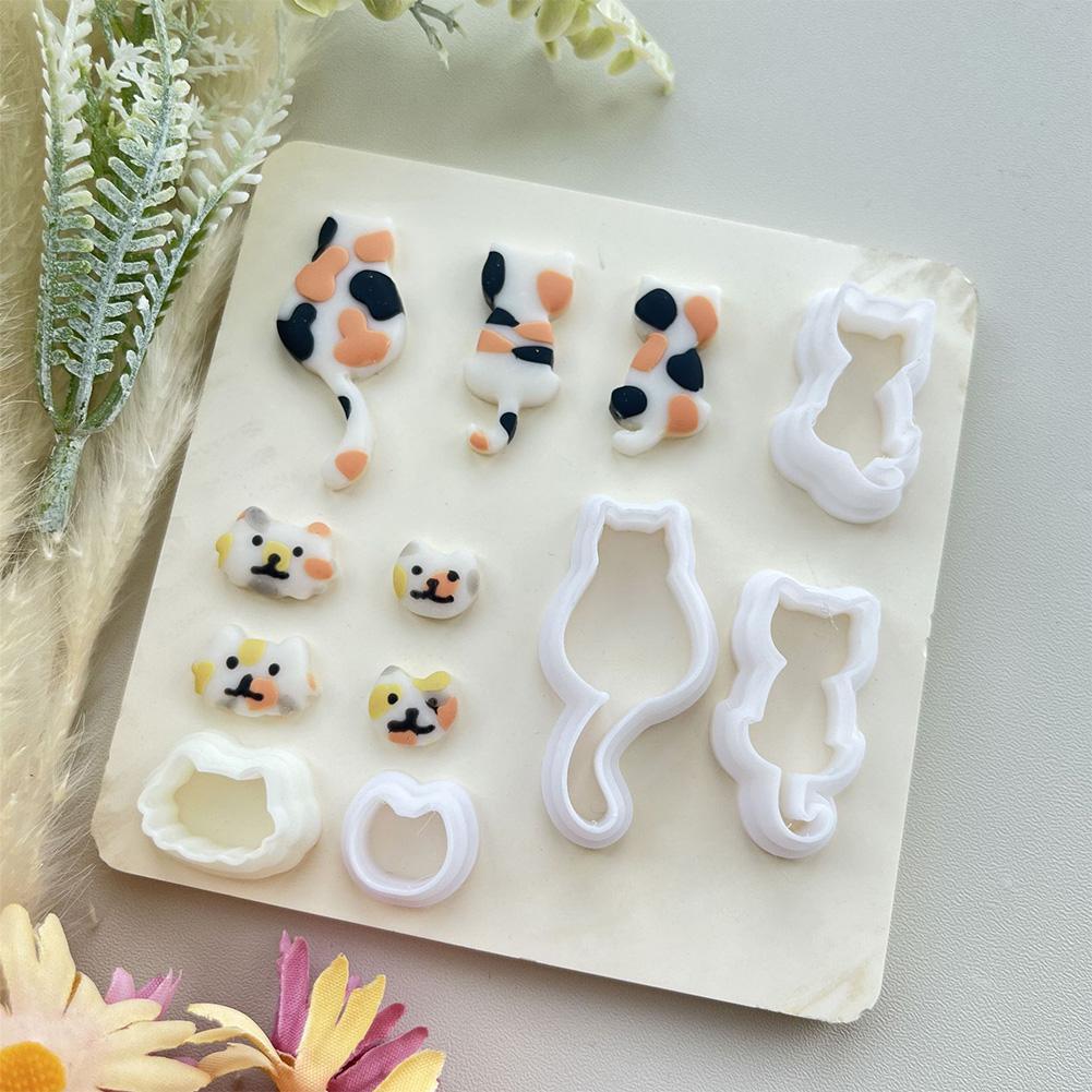 Halloween Series Mini Polymer Clay Cutter Cat/Hat/Pumpkin/Ghost Shaped Clay Cutting Molds For DIY Earring Jewelry Hand Tools