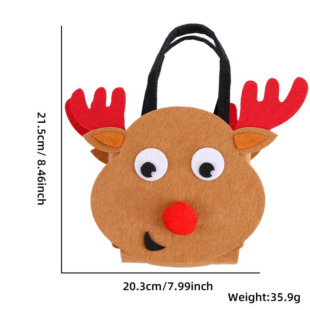 Cute Felt Christmas Tote Bag In Gingerbread Man Christmas Tree Santa Styles For Holiday Gifts