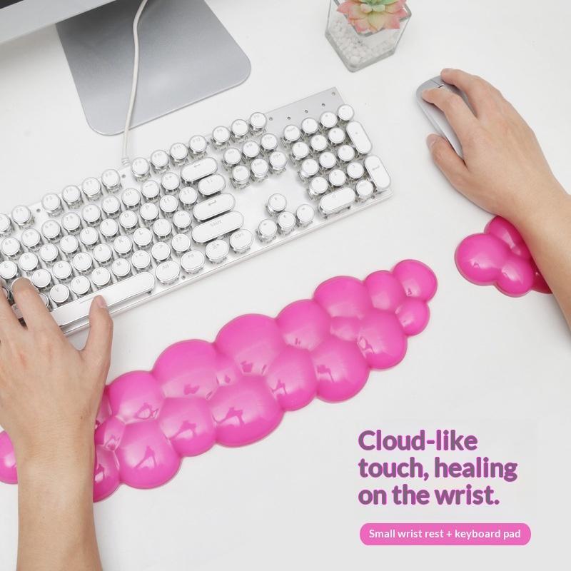 Cloud Shaped Silicone Keyboard Wrist Rest Cartoon Style Mouse Wrist Pad for Girls Teen Home Office Desk